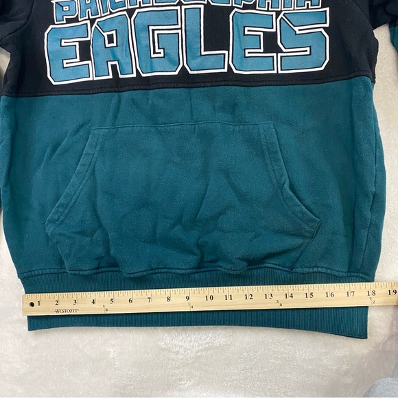 STARTER Philadelphia Eagles Football Black Green Pullover Hoodie Embroidered M - Picture 12 of 12